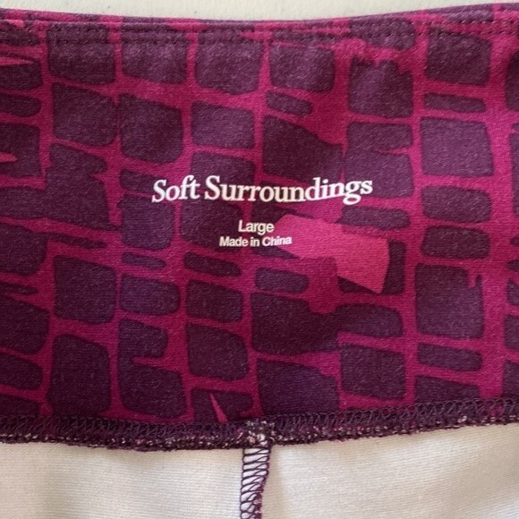 Soft Surroundings High Waist Purple Leggings Abstract Print Wide Yoga Band Soft - Picture 7 of 12